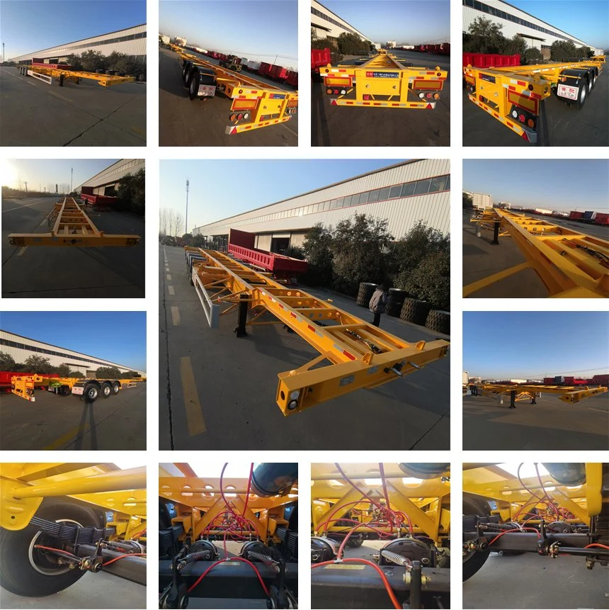 40FT 3 Axle Frame Trailer Container Transport Trailer Using 3 Axle Semi - Trailer Frame Semi - Trailer Truck for Low Price